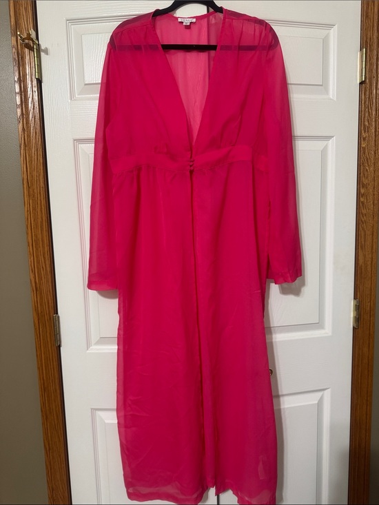 VENUS Other - VENUS Vibrant Hot Pink Sheer Long Robe/Swim Cover-up